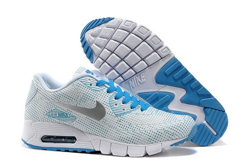 Nike Air Max 90 Unisex Blue Gray Running Shoes Inexpensive